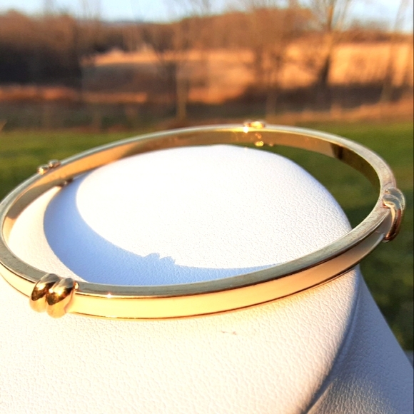 Monet Ivory Enamel Bangle Bracelet
